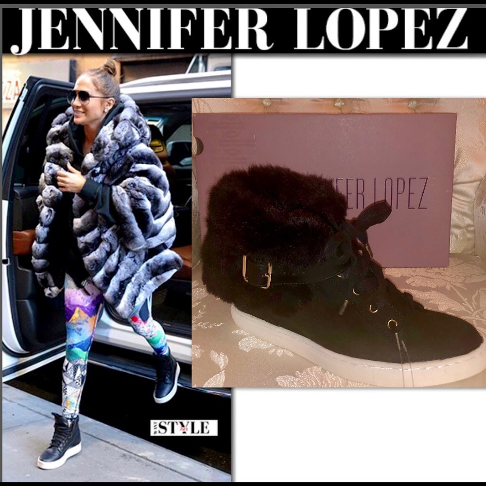 JLo JENNIFER LOPEZ WHITNEE FUR HIGHTOP SNEAKER - Picture 3 of 8